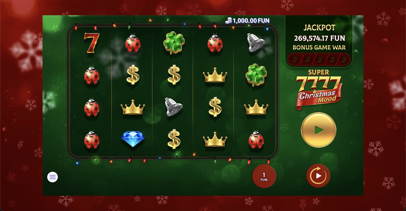Super 7777 Christmas: image of main menu