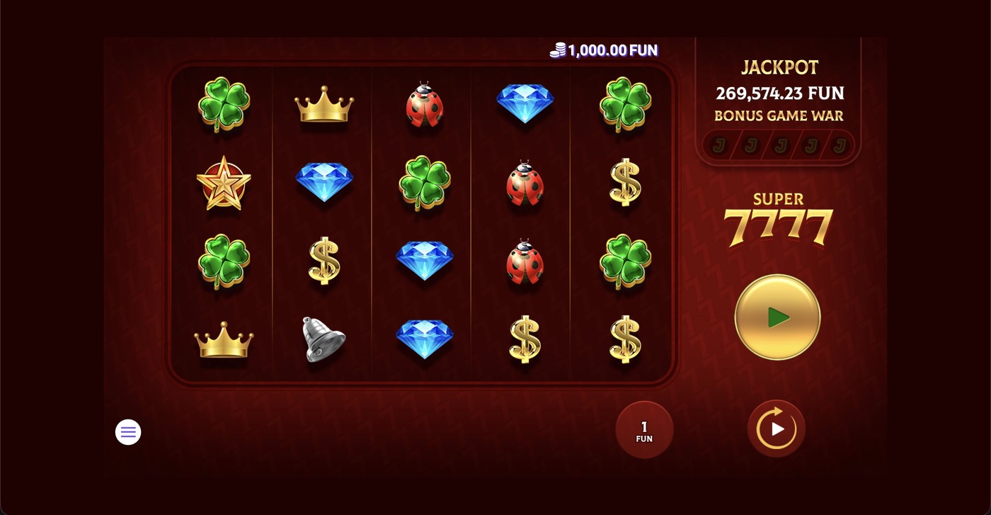 Super 7777: image of main menu