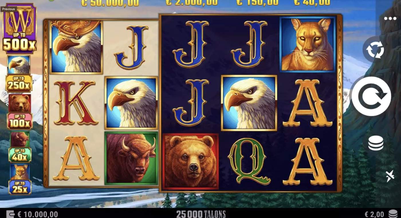 25000 Talons: image of main menu