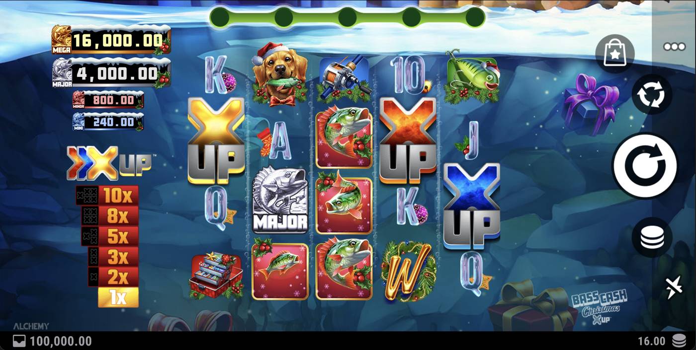 Bass Cash Christmas X UP: image of main menu