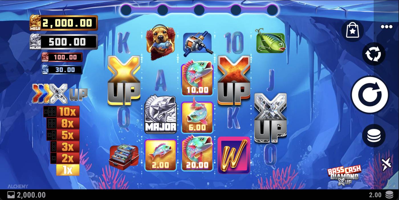 Bass Cash Diamond X UP: image of main menu