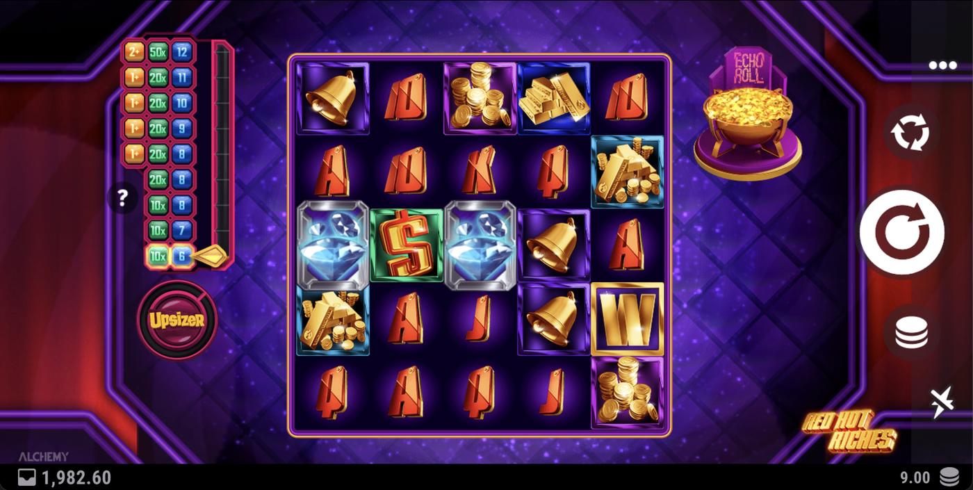 Red Hot Riches: image of main menu