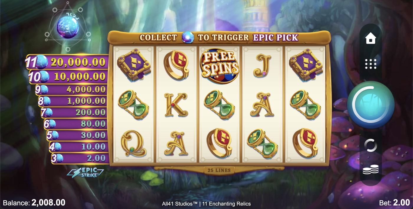 11 Enchanting Relics: image of main menu