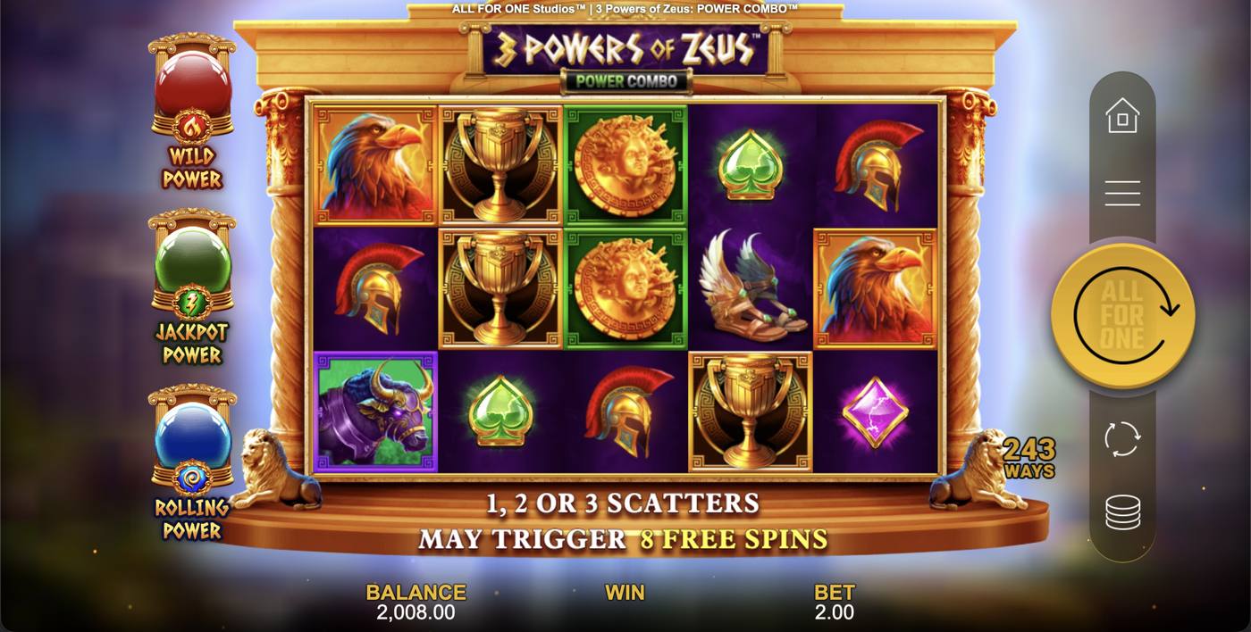 3 Powers of Zeus: Power Combo: image of main menu