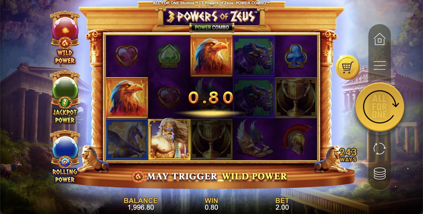 3 Powers of Zeus: Power Combo: image of winning