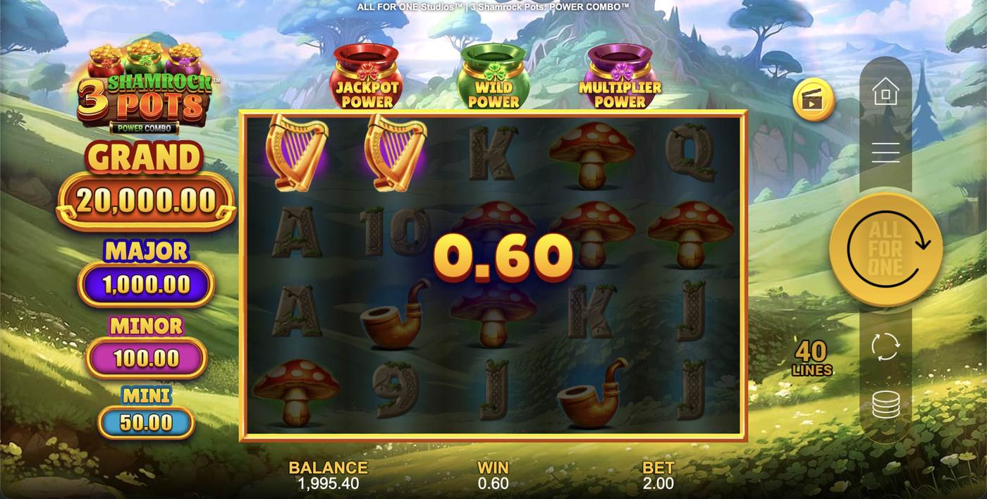 3 Shamrock Pots: Power Combo: image of winning