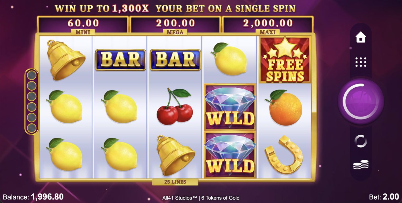 6 Tokens of Gold: image of main menu