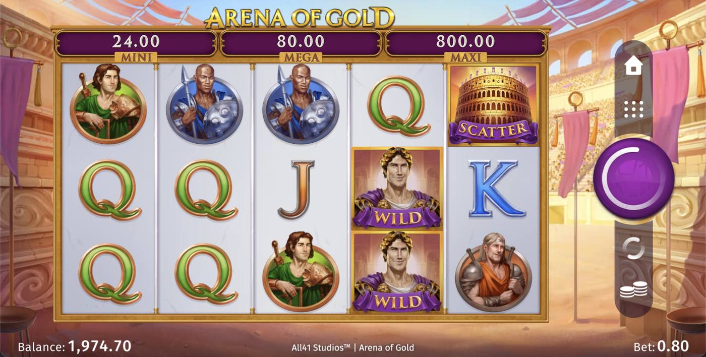 Arena of Gold: image of main menu