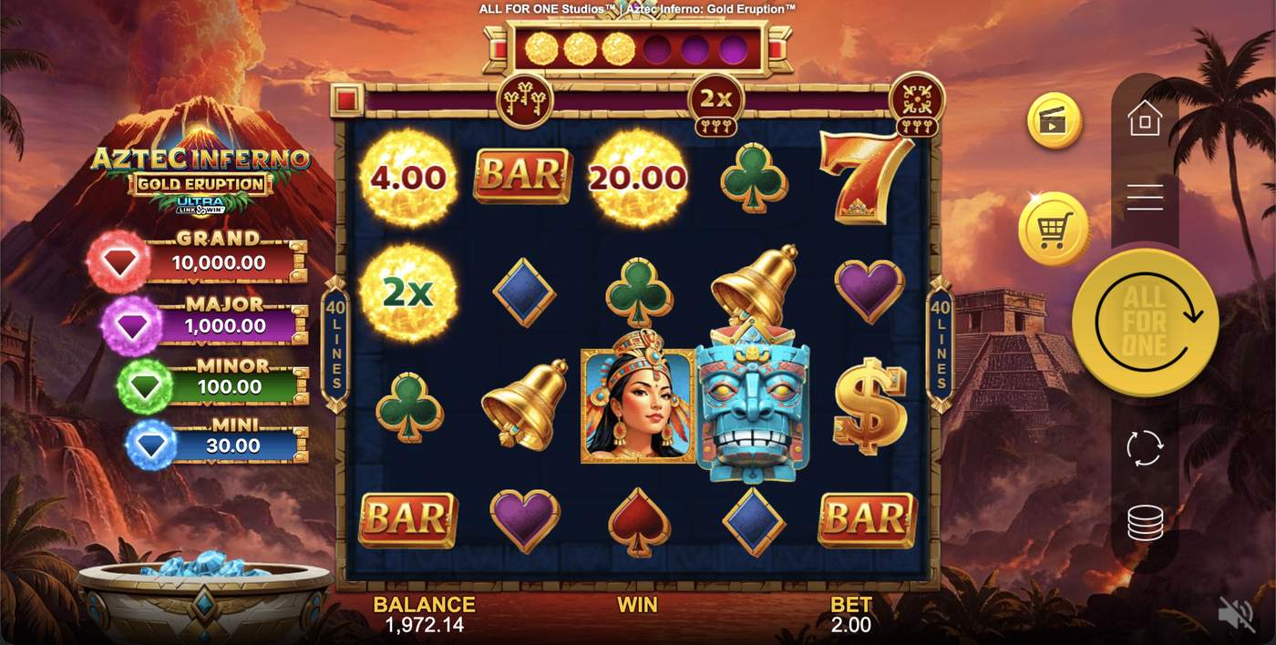 Aztec Inferno: Gold Eruption: image of main menu