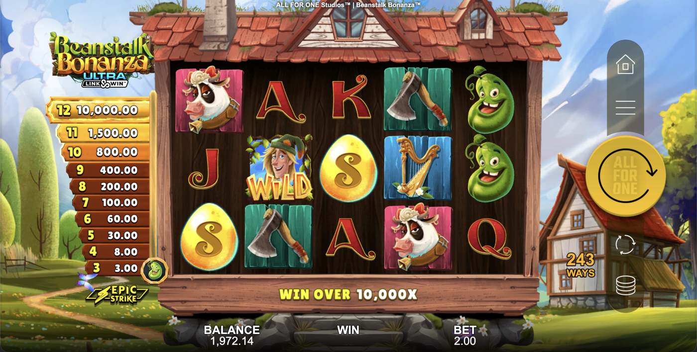 Beanstalk Bonanza: image of main menu