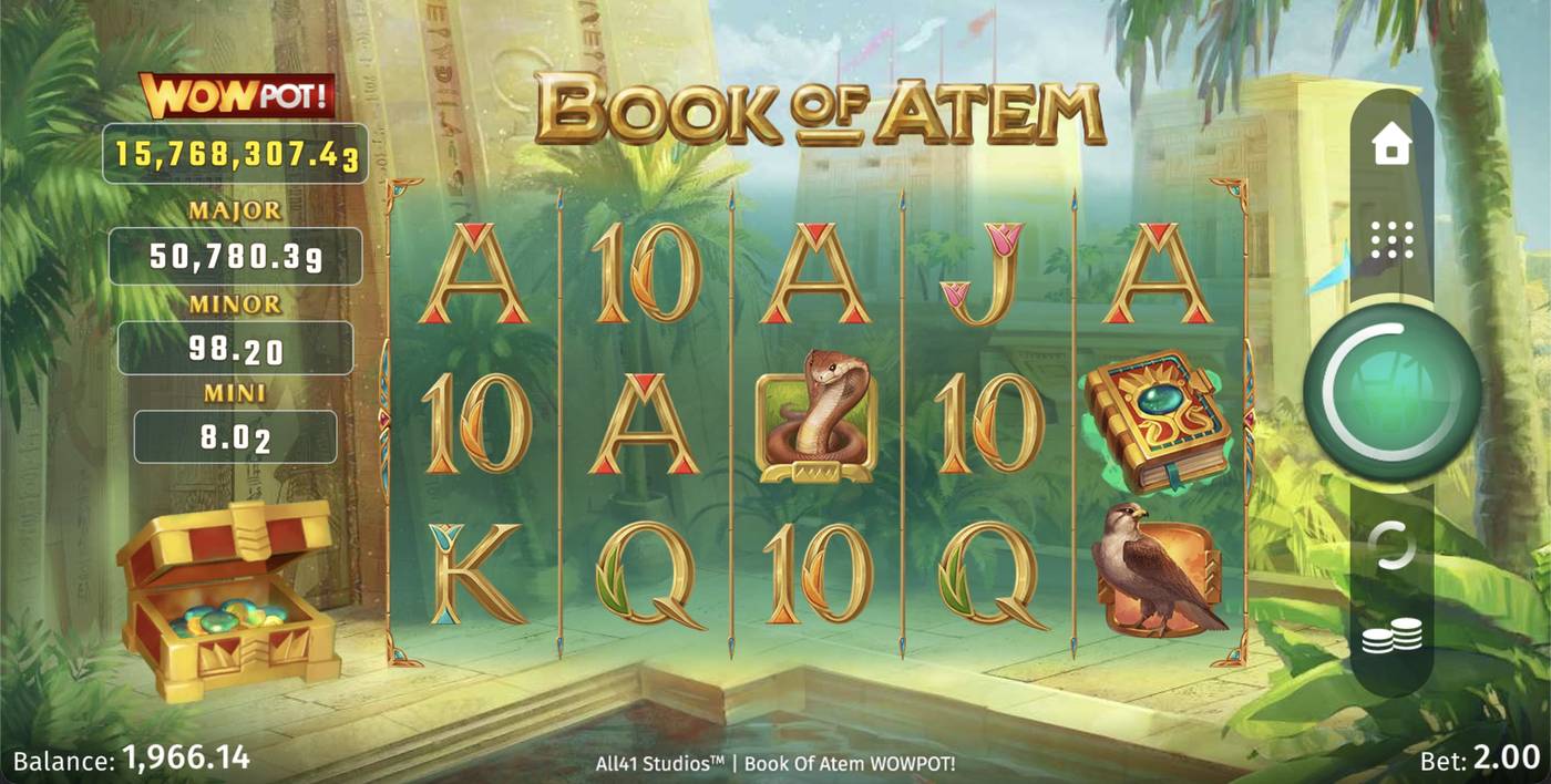 Book of Atem WowPot: image of main menu