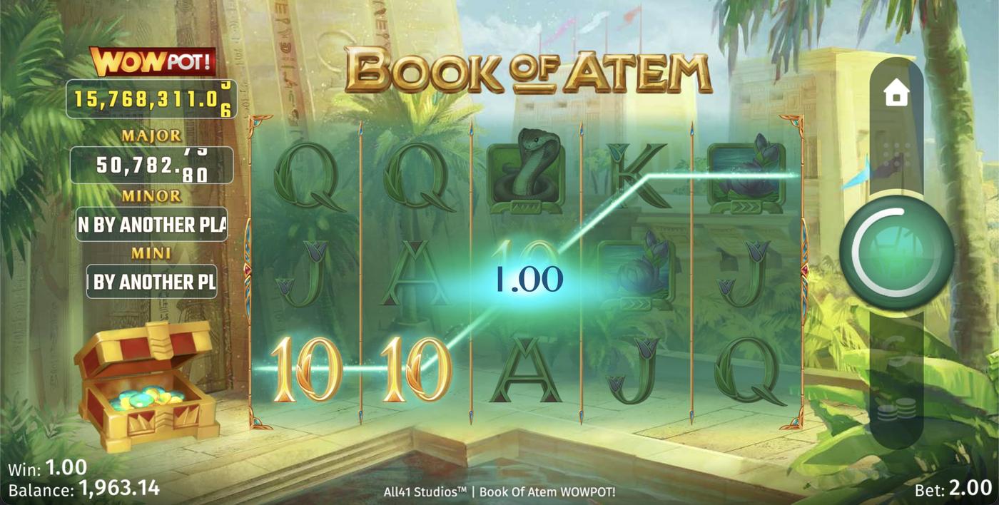 Book of Atem WowPot: image of winning