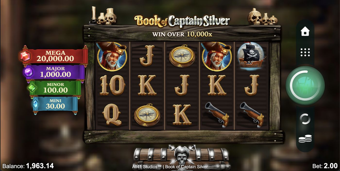 Book of Captain Silver: image of main menu
