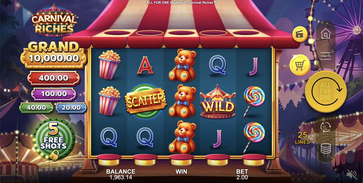 Carnival Riches: image of main menu