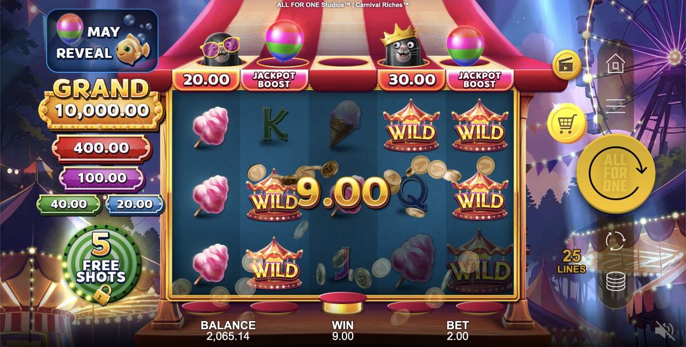 Carnival Riches: image of winning