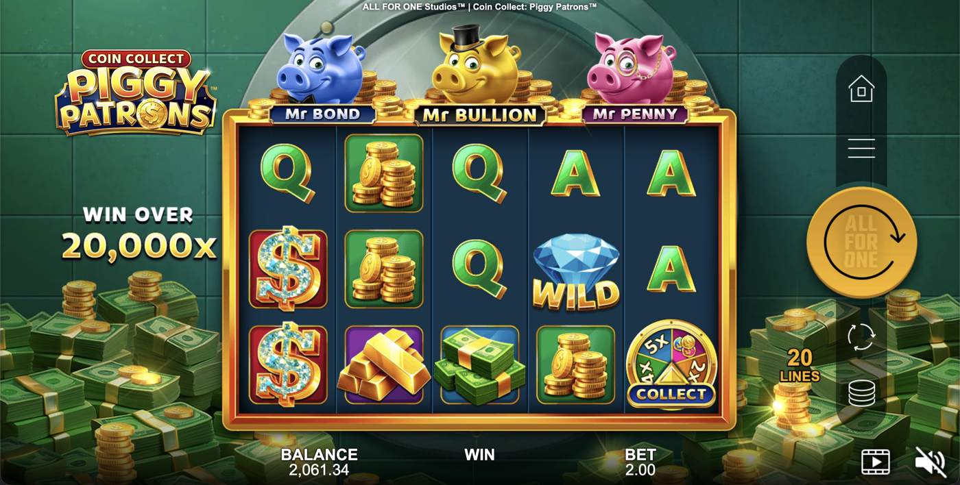 Coin Collect: Piggy Patrons: image of main menu