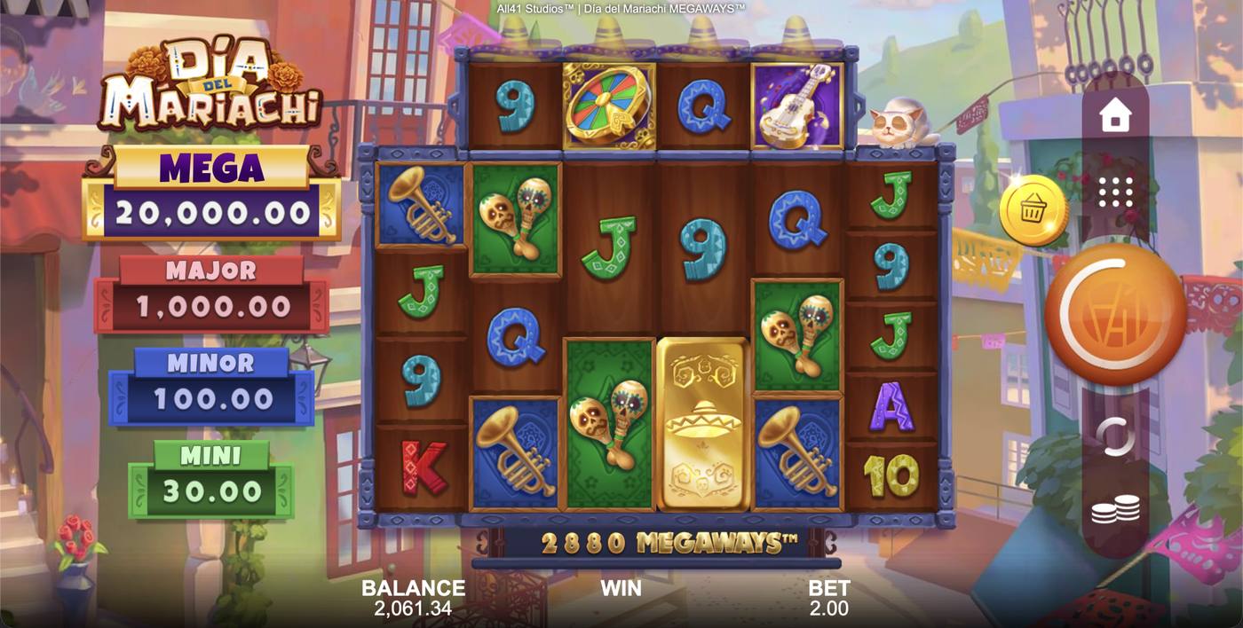 Dia del Mariachi Megaways: image of main menu