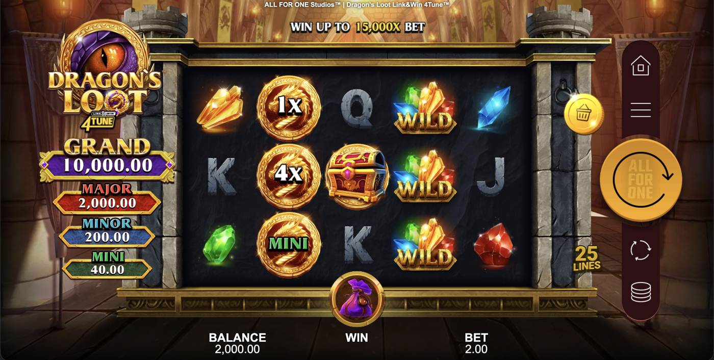 Dragon's Loot Link&Win 4Tune: image of main menu