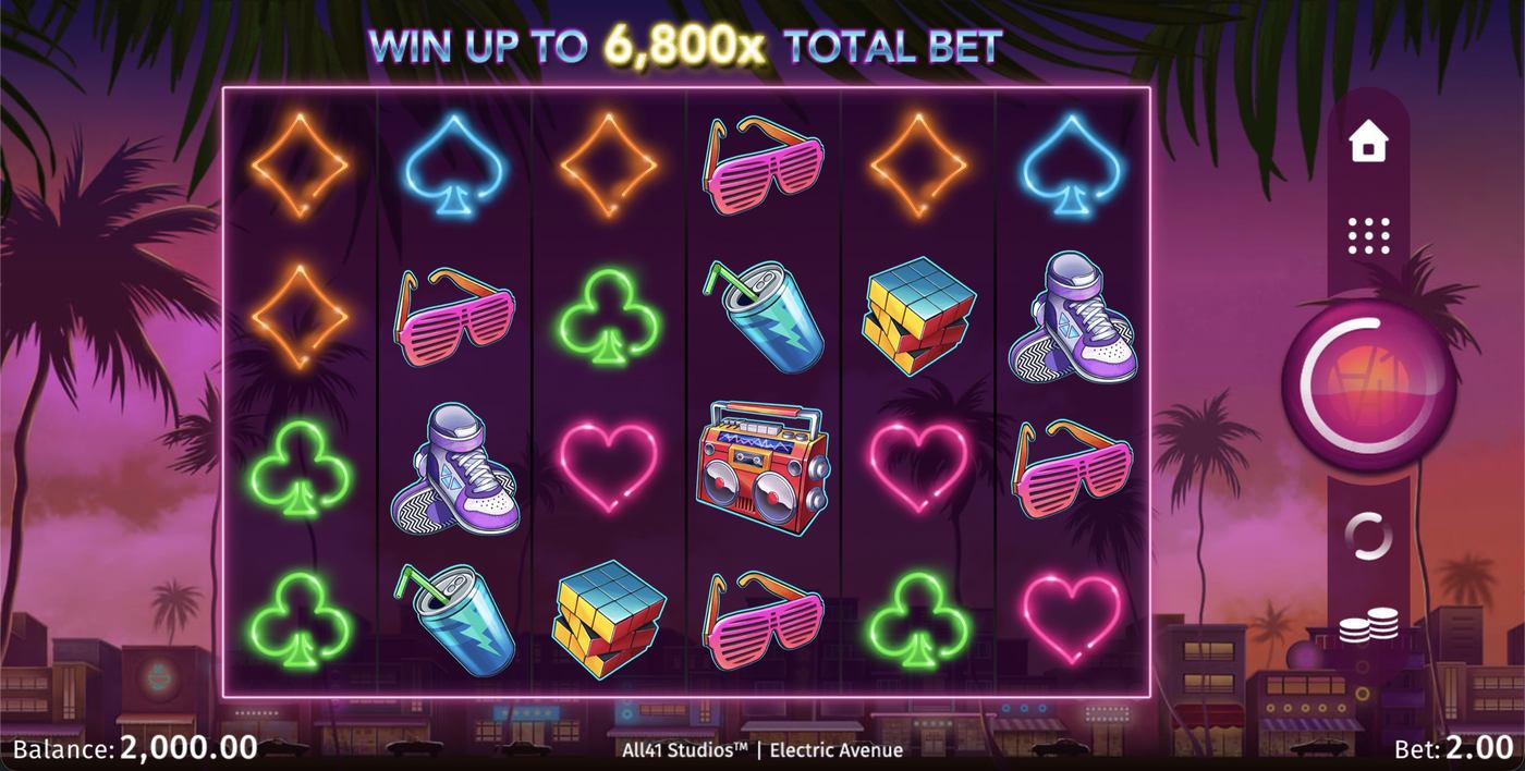 Electric Avenue: image of main menu