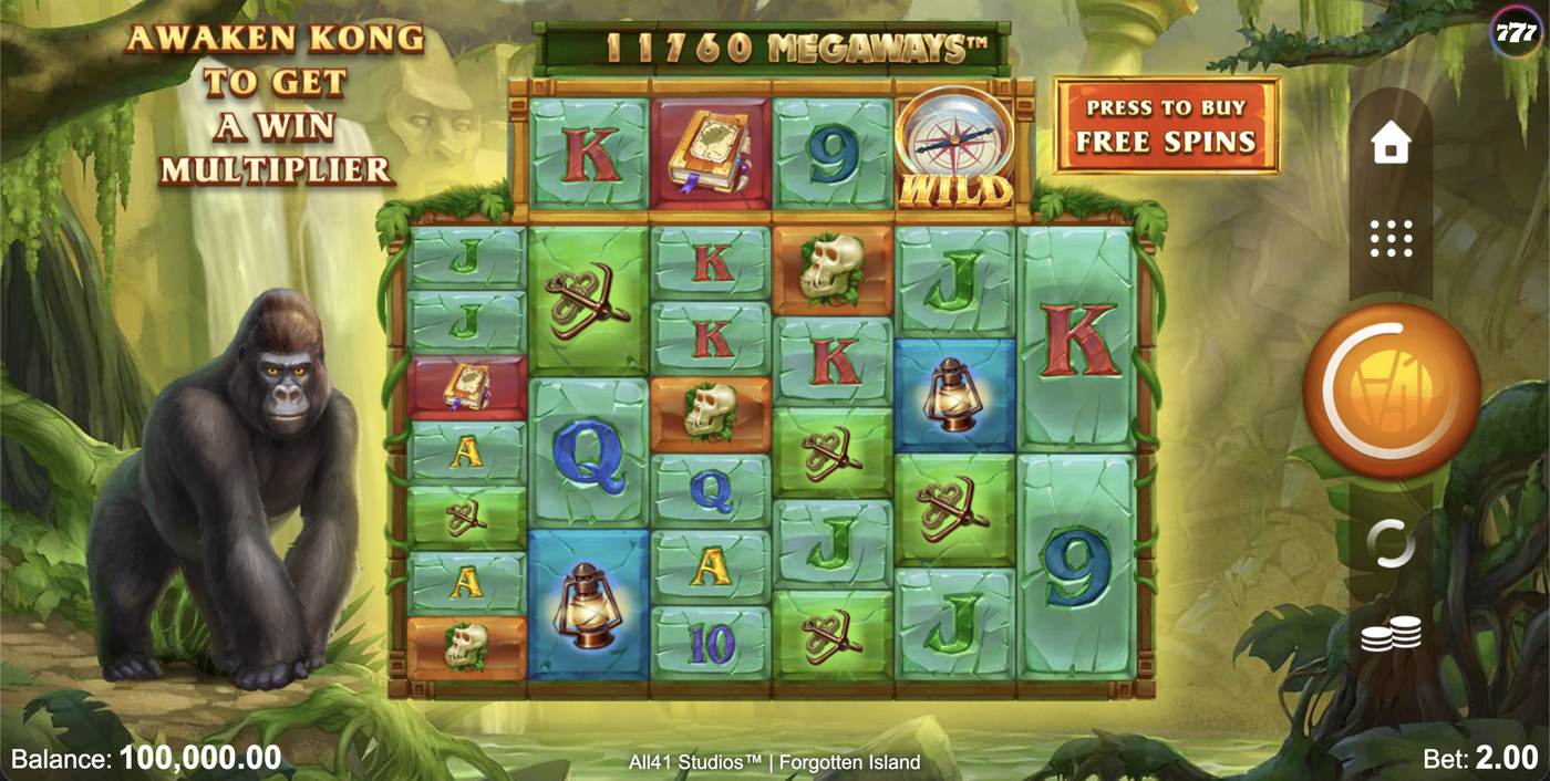 Forgotten Island Megaways: image of main menu