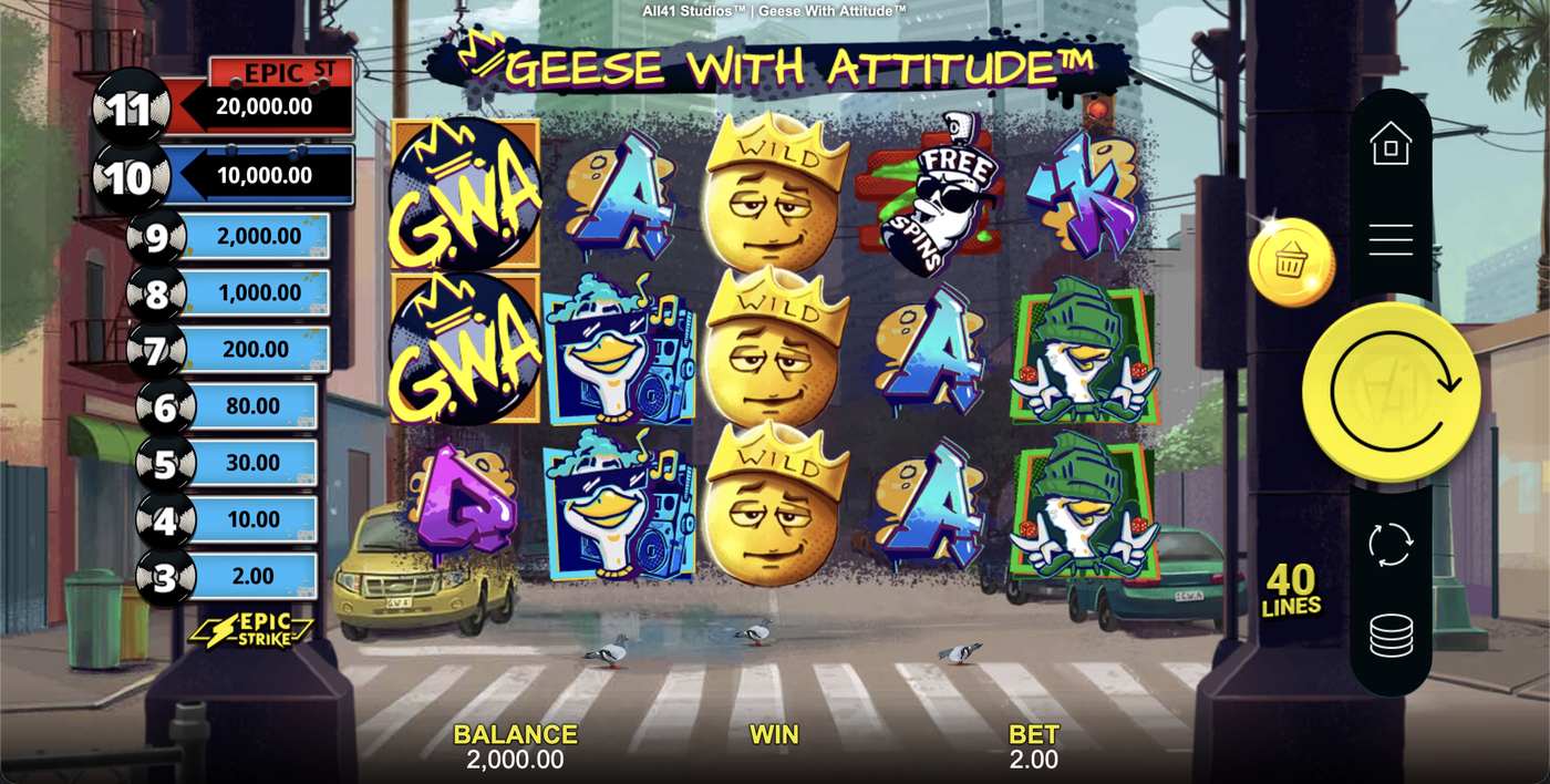 Geese With Attitude: image of main menu