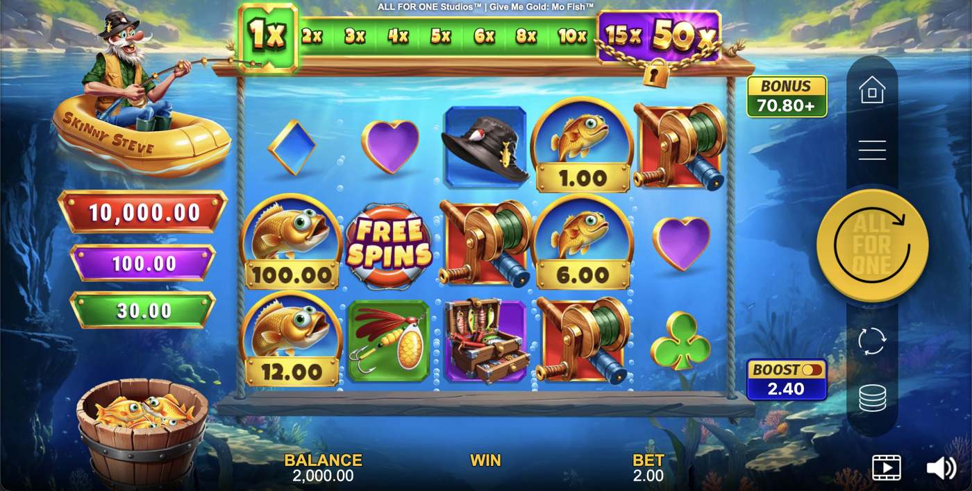 Give Me Gold: Mo Fish: image of main menu