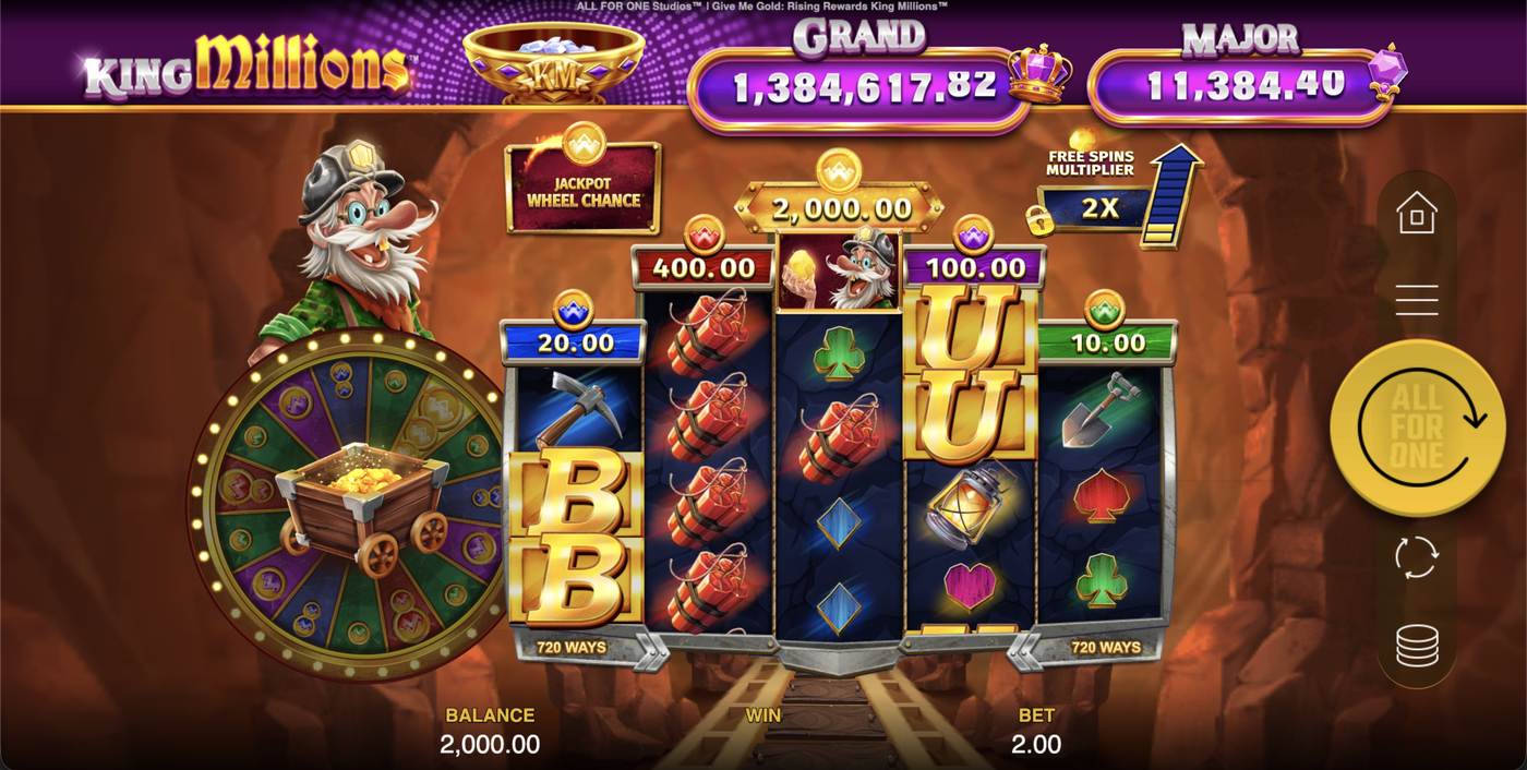 Give Me Gold: Rising Rewards King Millions: image of main menu