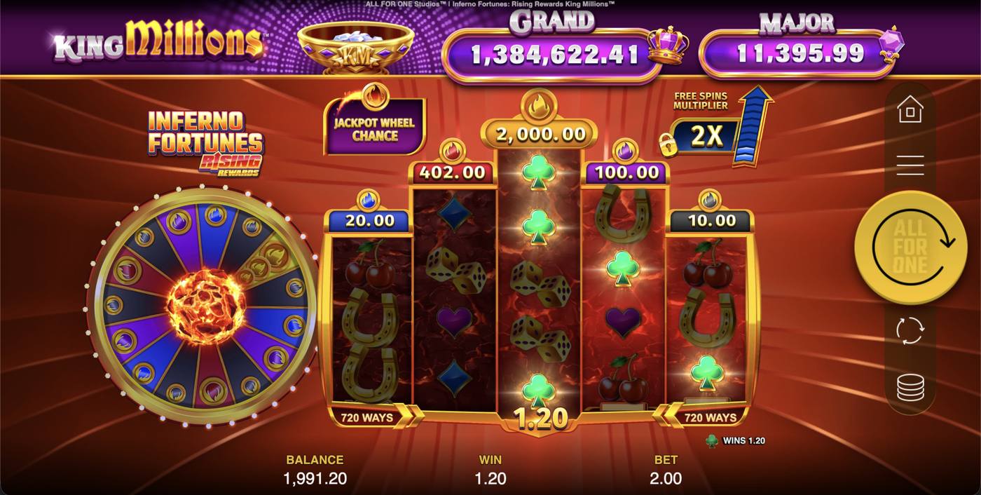 Inferno Fortunes Rising Rewards King Millions: image of winning