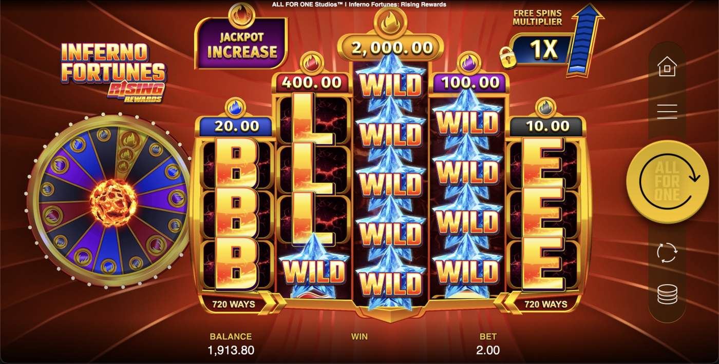 Inferno Fortunes: Rising Rewards: image of main menu