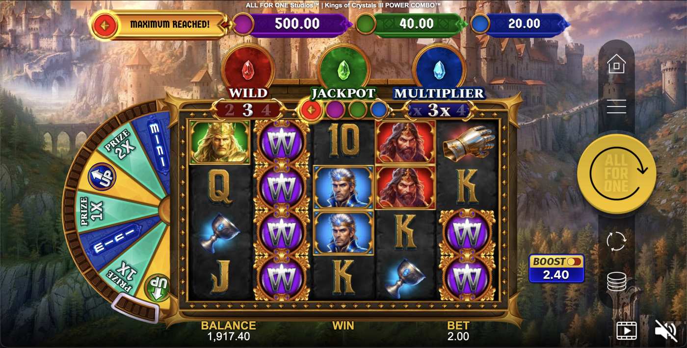 Kings of Crystals 3 Power Combo: image of main menu