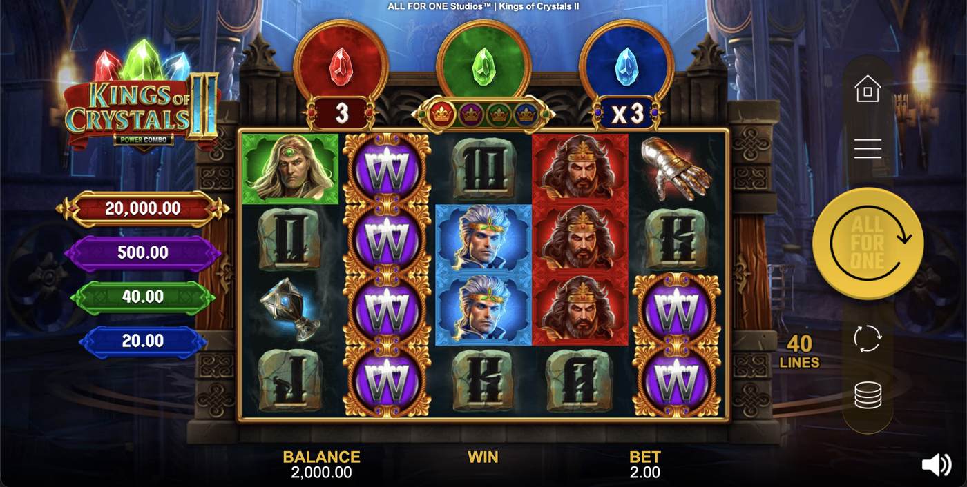 Kings of Crystals II Power Combo: image of main menu