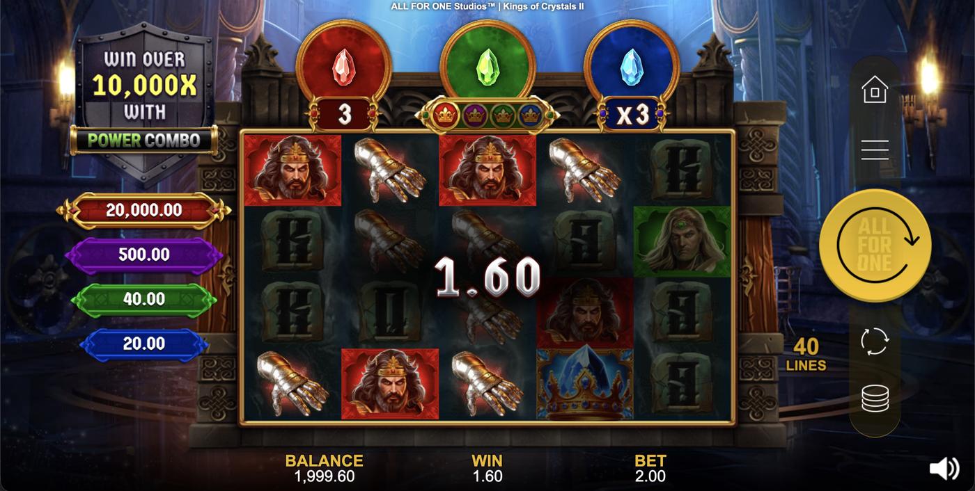 Kings of Crystals II Power Combo: image of winning