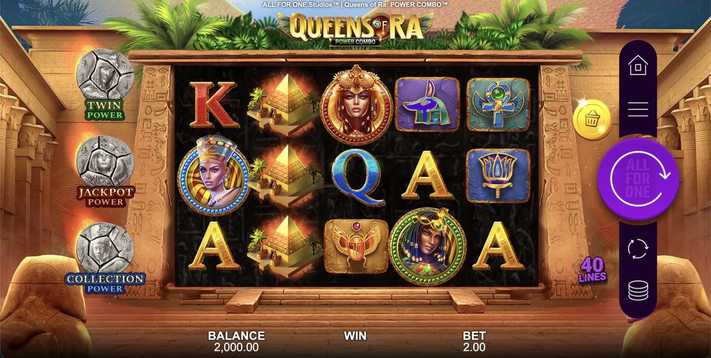 Queens of Ra Power Combo: image of main menu