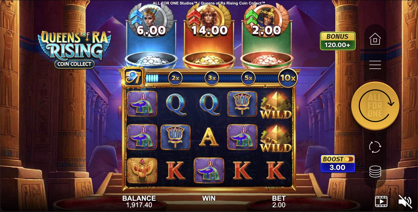 Queens of Ra Rising: Coin Collect: image of main menu