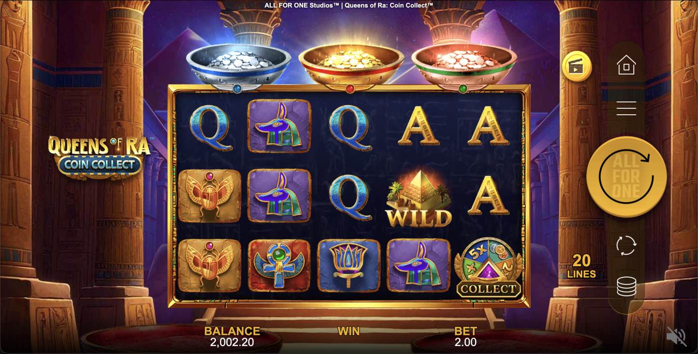 Queens of Ra: Coin Collect: image of main menu