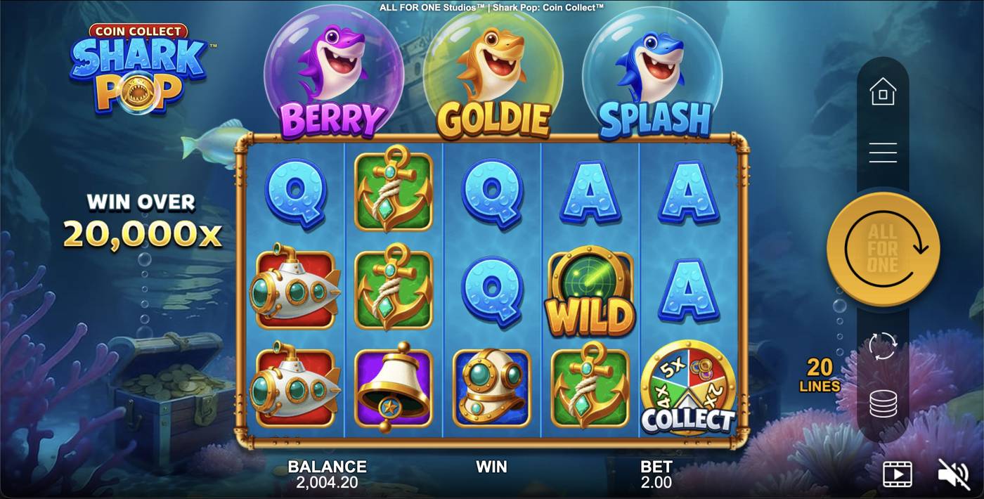 Shark Pop: Coin Collect: image of main menu