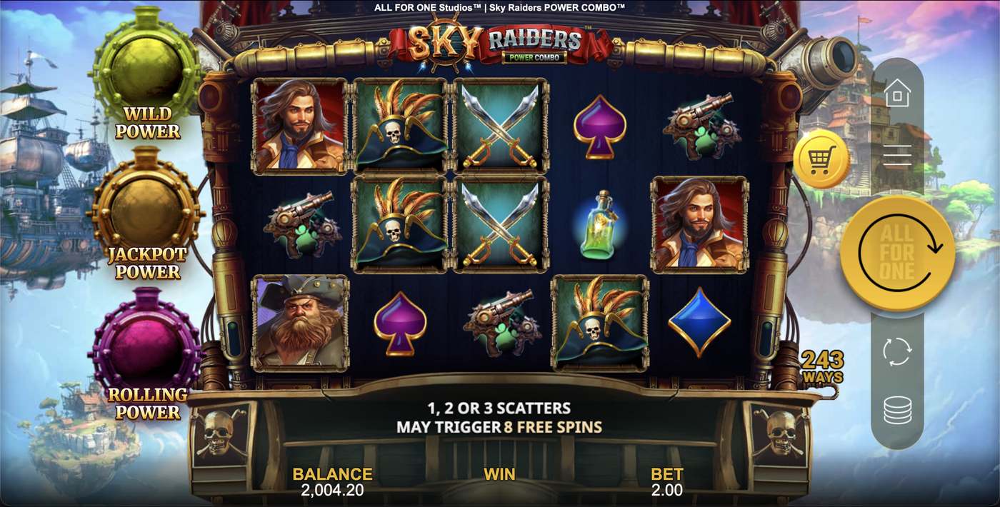 Sky Raiders Power Combo: image of main menu