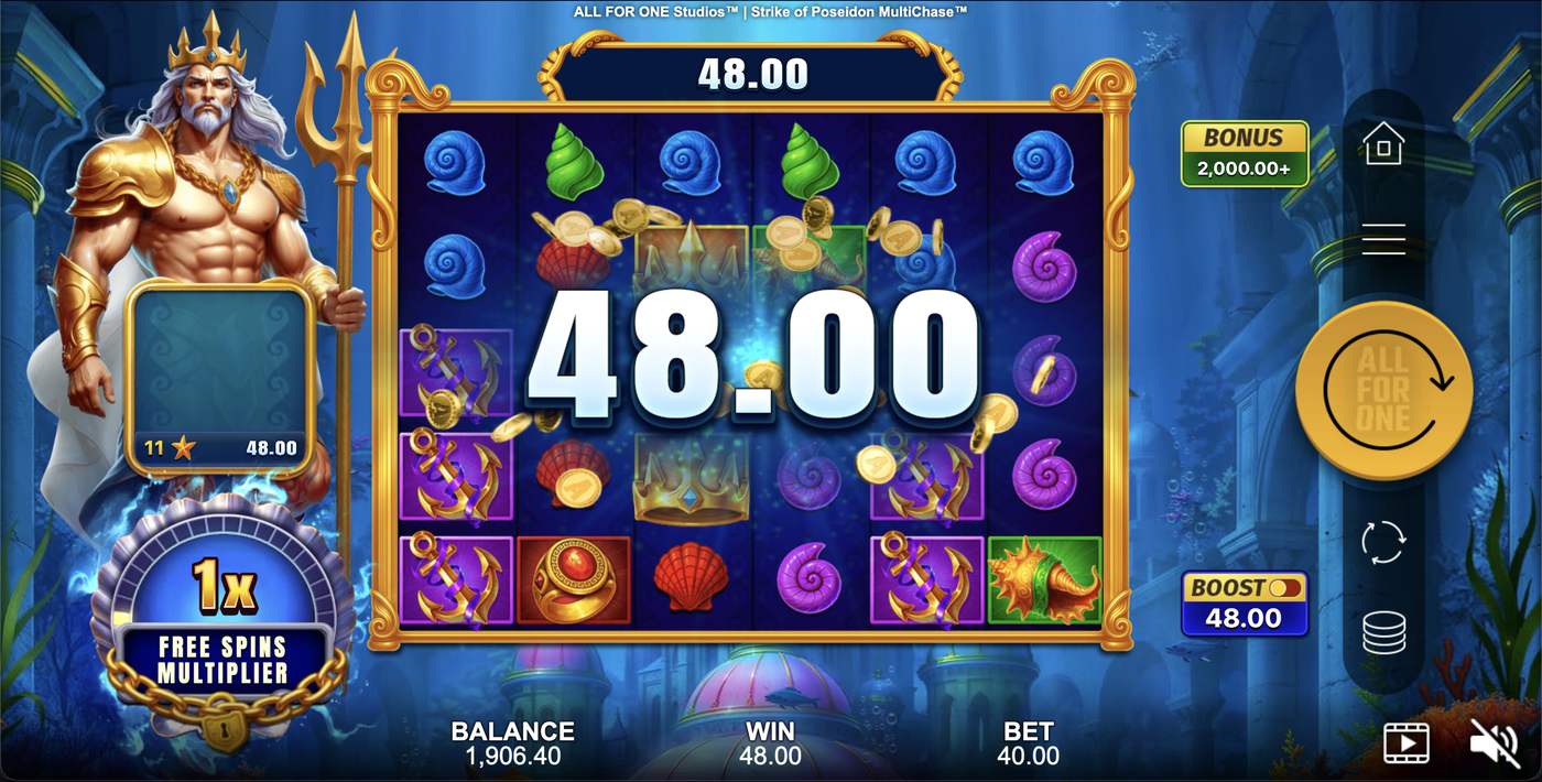 Strike of Poseidon MultiChase: image of winning