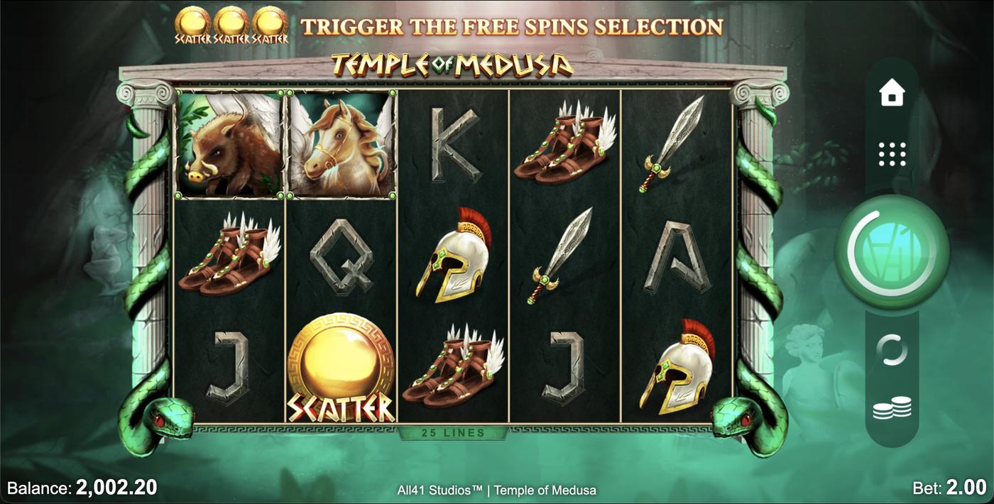 Temple of Medusa: image of main menu