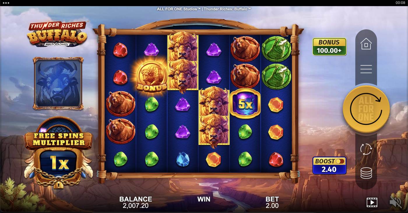 Thunder Riches: Buffalo: image of main menu