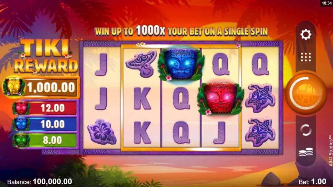 Tiki Reward: image of main menu