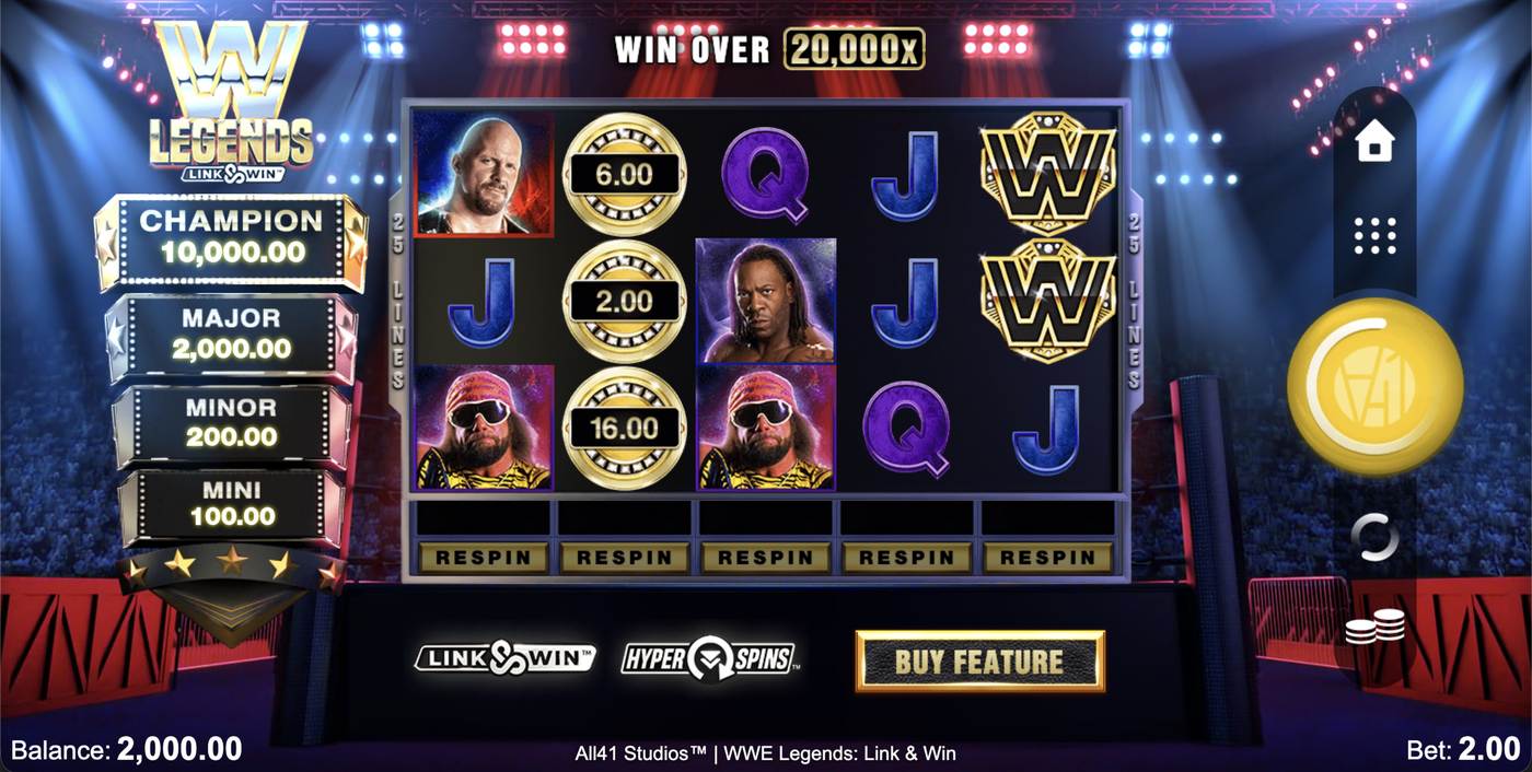 WWE Legends Link & Win: image of main menu