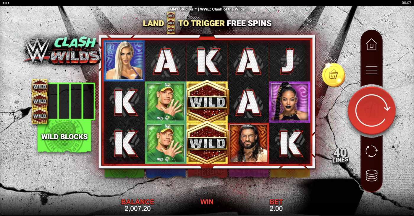 WWE: Clash of the Wilds: image of main menu