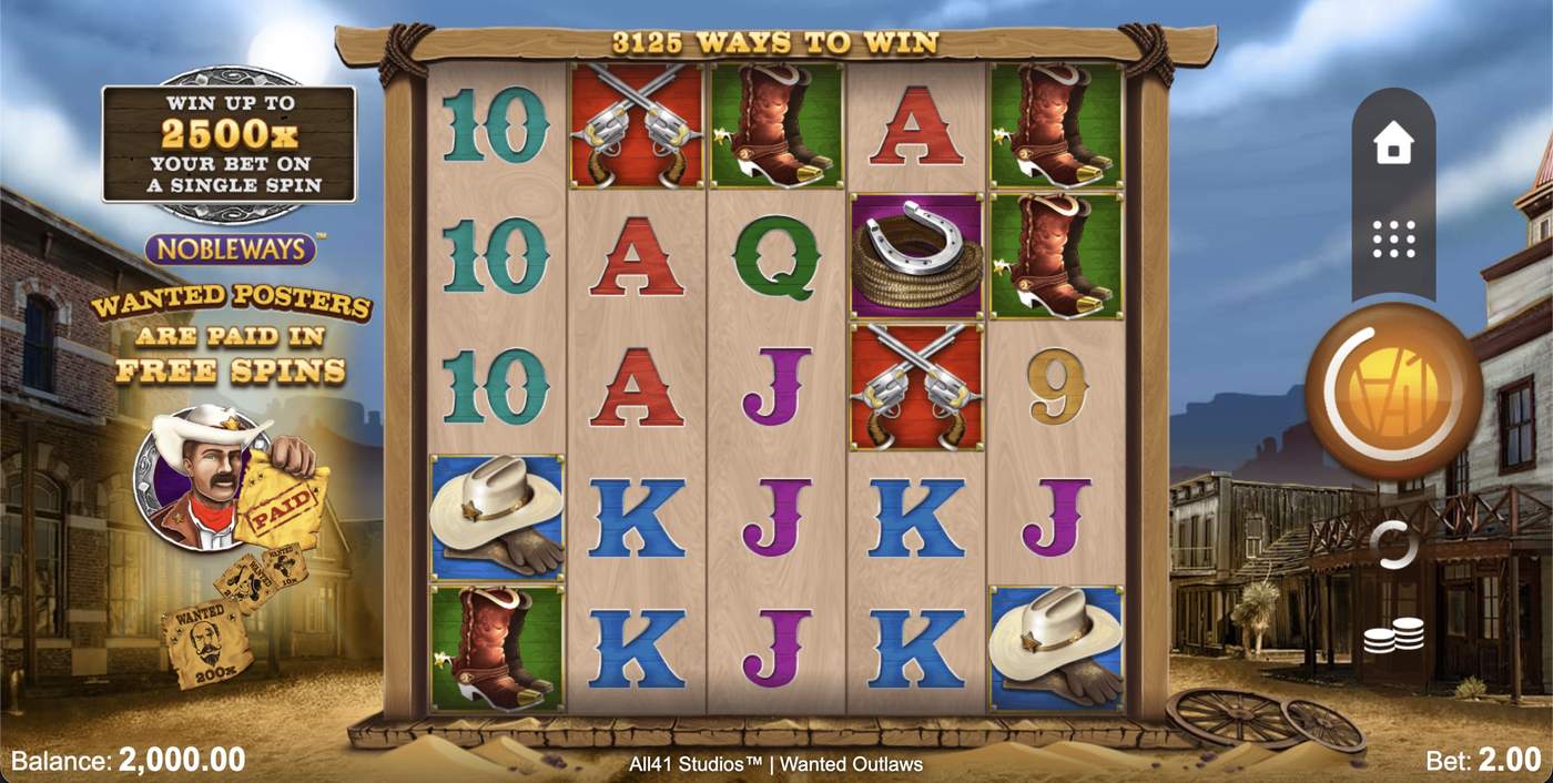 Wanted Outlaws Nobleways: image of main menu