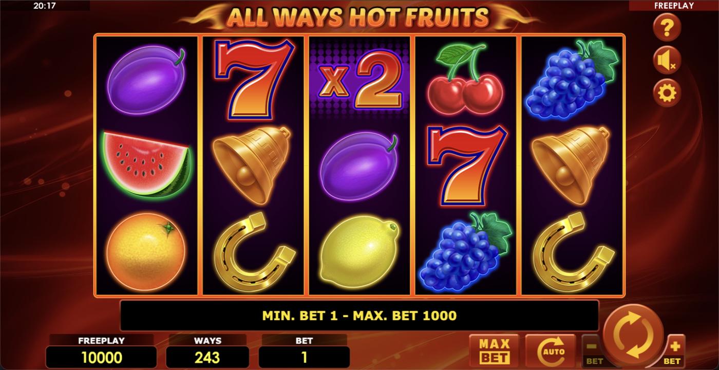 All Ways Hot Fruits: image of main menu