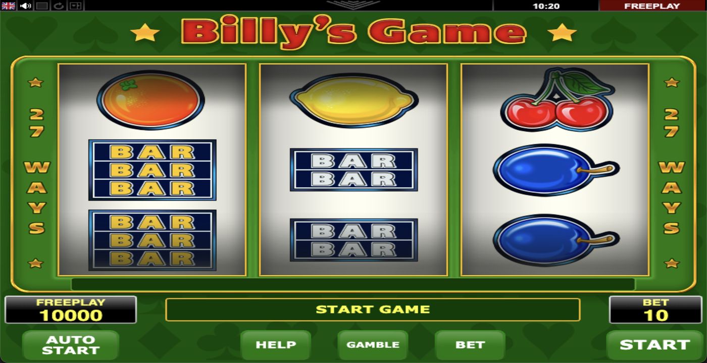 Billy's Game: image of main menu