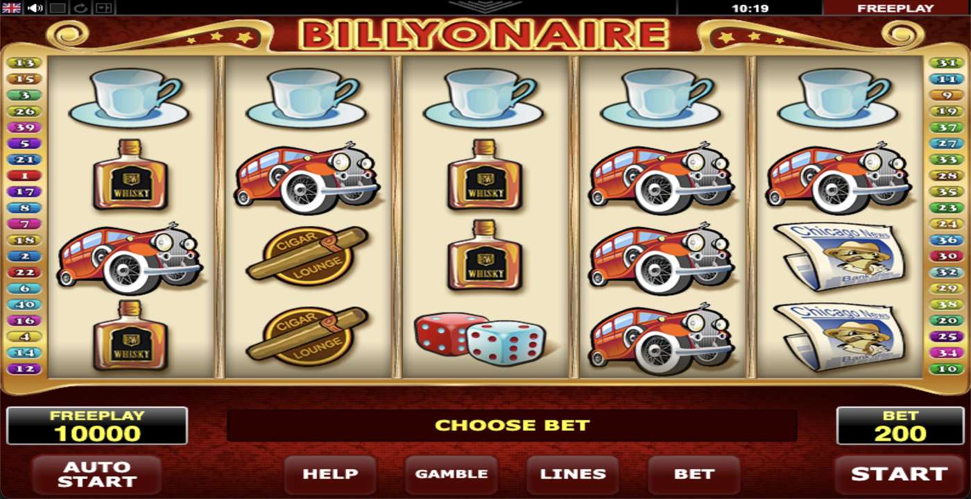 Billyonaire: image of main menu