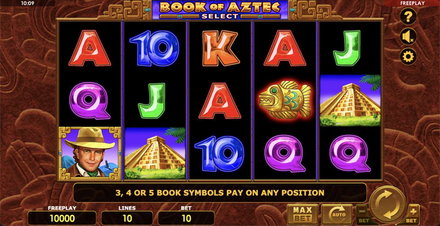 Book of Aztec Select: image of main menu