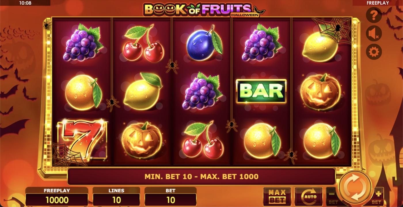 Book of Fruits Halloween: image of main menu