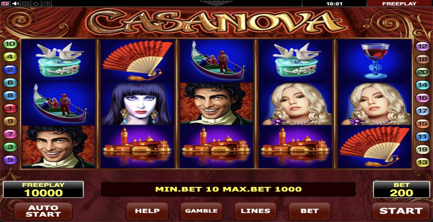 Casanova: image of main menu